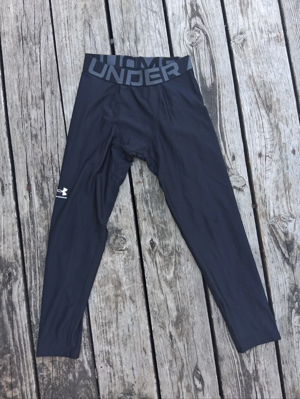 Under Armour Black HeatGear Fitted Compression Long Sleeve Shirt And Leggings YM
